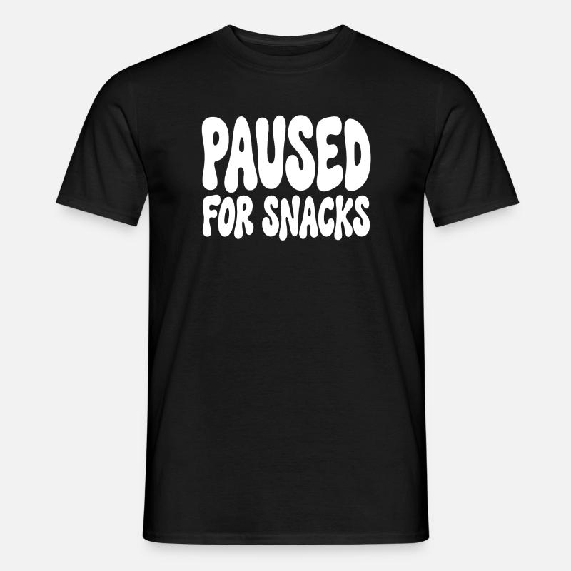 Pause for snacks gamer siger humor - Mænd T-shirt - sort
