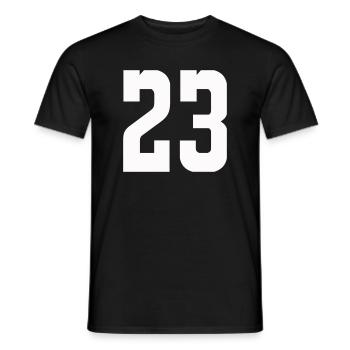 23 - Men's T-Shirt - black - Front - AI Model Male 178 light (178cm)