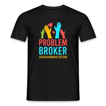 Travailleur social Citation Problème Courtier Travail social - T-shirt homme - noir - Devant - AI Model Male 178 light (178cm)