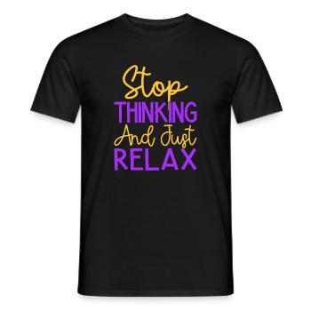 Yoga : arrête de penser et détends-toi Yoga drôle - T-shirt homme - noir - Devant - AI Model Male 178 light (178cm)