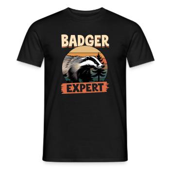 Funny Animal Badger - Men's T-Shirt - black - Front - AI Model Male 178 light (178cm)