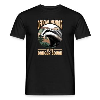 Funny Animal Badger - Men's T-Shirt - black - Front - AI Model Male 178 light (178cm)