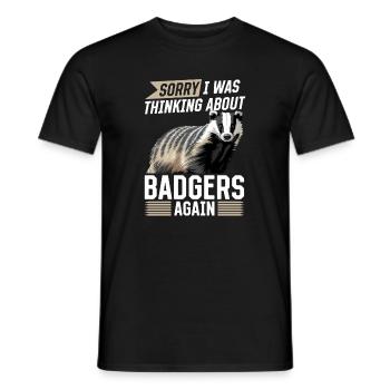 Funny Animal Badger - Men's T-Shirt - black - Front - AI Model Male 178 light (178cm)