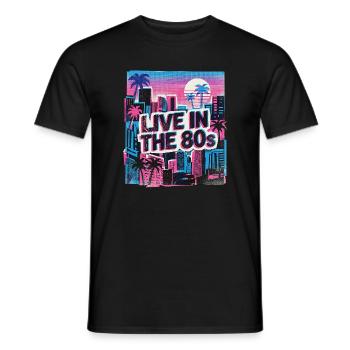 80s Retro Vintage Party - Men's T-Shirt - black - Front - AI Model Male 178 light (178cm)