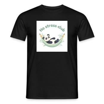 Stressfreier Club Panda in Hängematte - Männer T-Shirt - Schwarz - Vorne - AI Model Male 178 light (178cm)