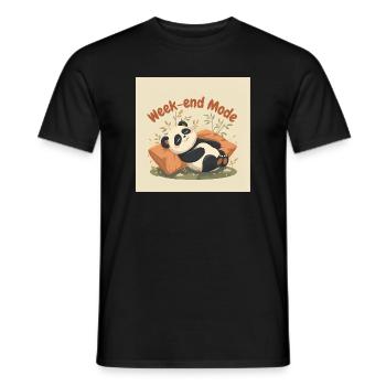 Panda Weekend Relaxed Mode - Men's T-Shirt - black - Front - AI Model Male 178 light (178cm)
