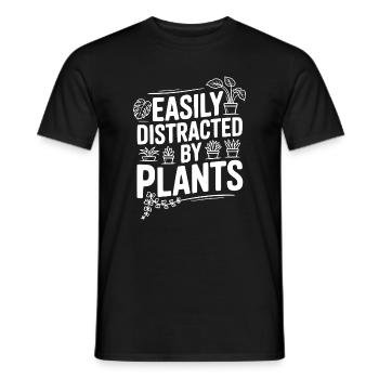 Easily Distracted by Plants - Men's T-Shirt - black - Front - AI Model Male 178 light (178cm)