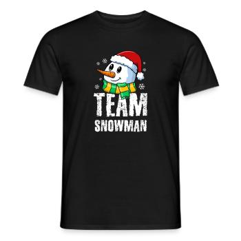 Cute Snowman with Santa Hat and Scarf Design - Männer T-Shirt - Schwarz - Vorne - AI Model Male 178 light (178cm)