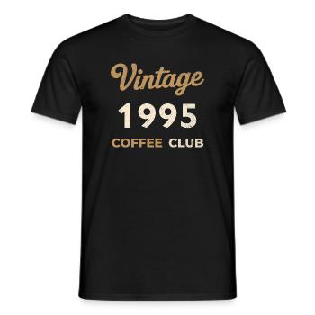 Vintage 1995 – Coffee Club Retro Birth Year - Men's T-Shirt - black - Front - AI Model Male 178 light (178cm)