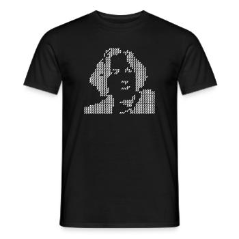 Pixel Oscar Wilde portrait Halftone - Men's T-Shirt - black - Front - AI Model Male 178 light (178cm)