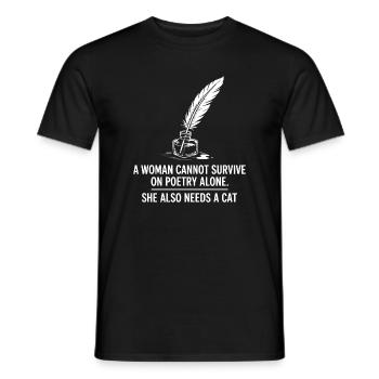 Poesie und Katzen stärken Frauen - Männer T-Shirt - Schwarz - Vorne - AI Model Male 178 light (178cm)