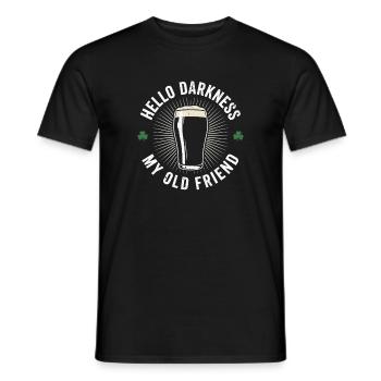 Bonjour Darkness, mon vieil ami boit de la bière Stout - T-shirt homme - noir - Devant - AI Model Male 178 light (178cm)