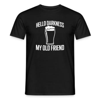 Bonjour Darkness, mon vieil ami boit de la bière Stout - T-shirt homme - noir - Devant - AI Model Male 178 light (178cm)