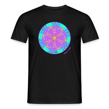 Music Vibes -Retro Vinyl Dance - Men's T-Shirt - black - Front - AI Model Male 178 light (178cm)