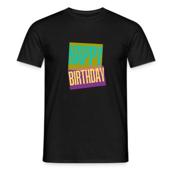 Bon anniversaire - T-shirt homme - noir - Devant - AI Model Male 178 light (178cm)