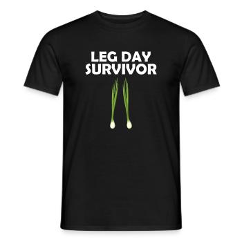 Leg Day Survivor Leeks I Sport Shirt Design I Fit - Men's T-Shirt - black - Front - AI Model Male 178 light (178cm)