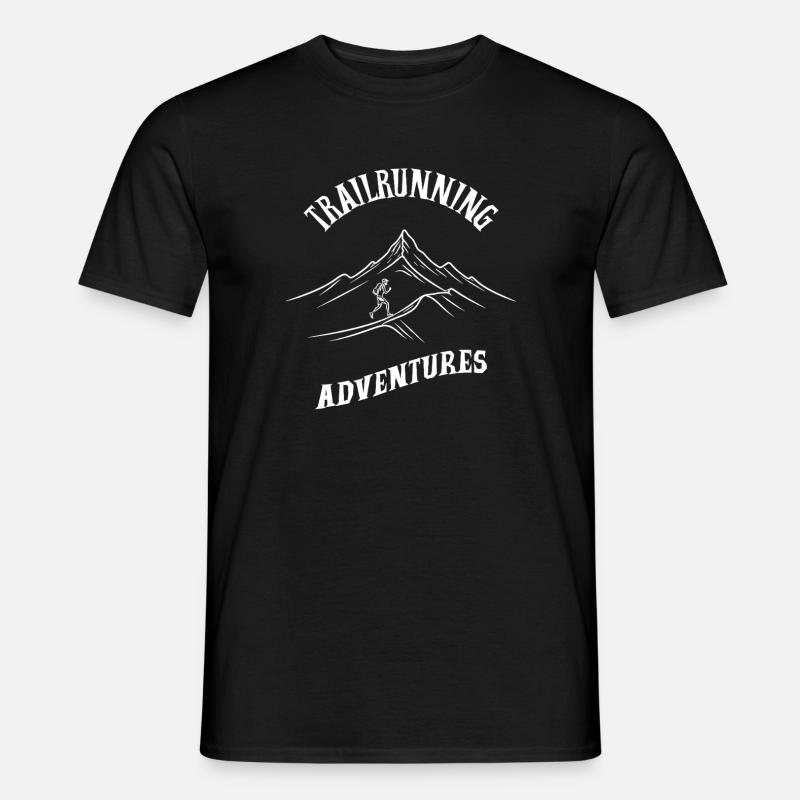 Trailrunning Adventures - Männer T-Shirt - Schwarz