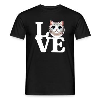 J’ADORE Chat Amoureux Chat Drôle - T-shirt homme - noir - Devant - AI Model Male 178 light (178cm)