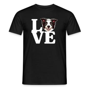 LOVE Border Collie Dog Dog Lover Funny - Men's T-Shirt - black - Front - AI Model Male 178 light (178cm)