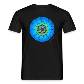 Release the Vibe - Hand Drawn Mandala Art - Men's T-Shirt - black - Front - AI Model Male 178 light (178cm)