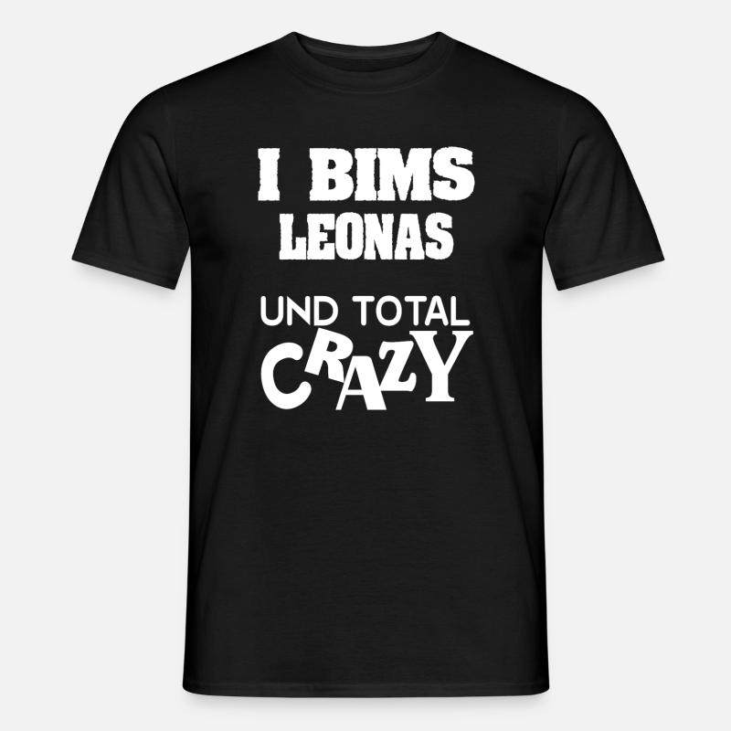 Leonas als Crazy - Männer T-Shirt - Schwarz