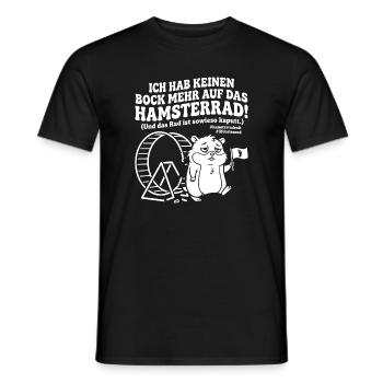 Kein Bock mehr aufs Hamsterrad Humor Spruch - Männer T-Shirt - Schwarz - Vorne - AI Model Male 178 light (178cm)