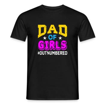 Fête des pères drôle de papa de filles - T-shirt homme - noir - Devant - AI Model Male 178 light (178cm)