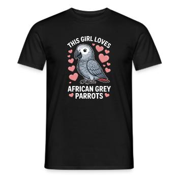 Graupapagei Sprüche Lustiges Graupapagei Geschenk  - Männer T-Shirt - Schwarz - Vorne - AI Model Male 178 light (178cm)