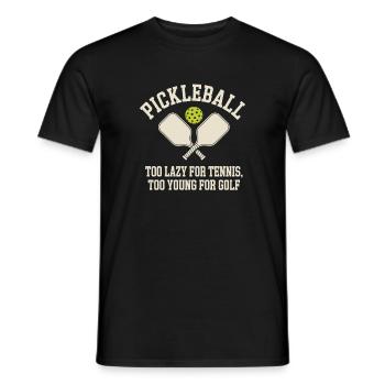 Joueur de pickleball trop paresseux pour le tennis pickleball - T-shirt homme - noir - Devant - AI Model Male 178 light (178cm)
