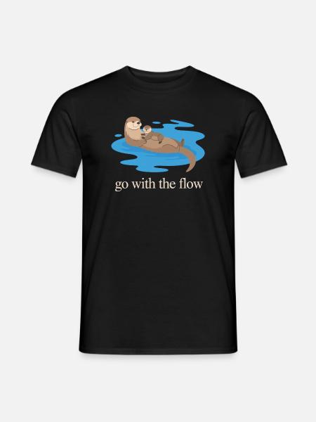 Otter Duo Go With The Flow - Men's T-Shirt - black