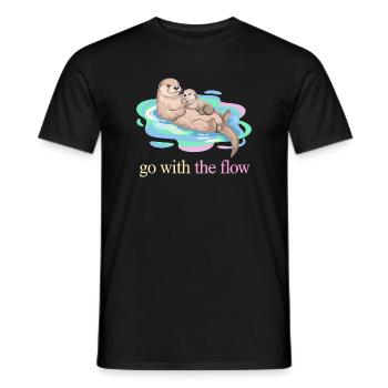 Go With the Flow Otter Duo - Men's T-Shirt - black - Front - AI Model Male 178 light (178cm)