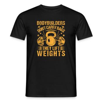 Fitness Motivation Bodybuilder Lift Weights - Men's T-Shirt - black - Front - AI Model Male 178 light (178cm)