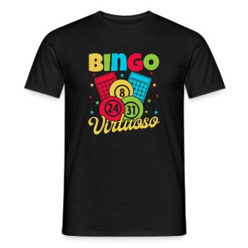 Bingo Game Virtuoso Bingo - Men's T-Shirt - black - Front - AI Model Male 178 light (178cm)