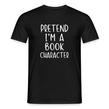 Stell dir vor, ich wäre eine Buchfigur - Männer T-Shirt - Schwarz - Vorne - AI Model Male 178 light (178cm)