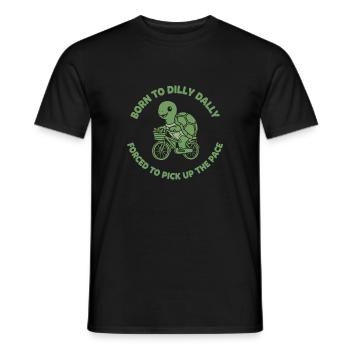 Garden turtle on the bike - Men's T-Shirt - black - Front - AI Model Male 178 light (178cm)