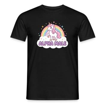 Funny Unicorn Shirt for Humor Fans - Men's T-Shirt - black - Front - AI Model Male 178 light (178cm)