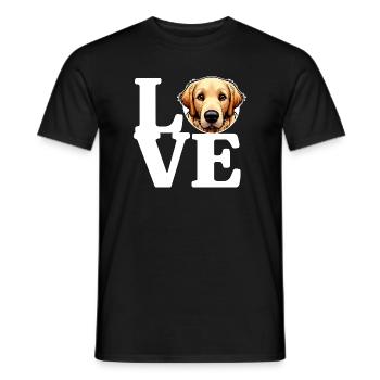 LOVE Golden Retriever Dog Dog Lover Funny - Men's T-Shirt - black - Front - AI Model Male 178 light (178cm)