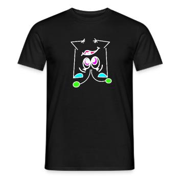 Neon-Mood Flip - Das Umdreh-Gesicht - Männer T-Shirt - Schwarz - Vorne - AI Model Male 178 light (178cm)