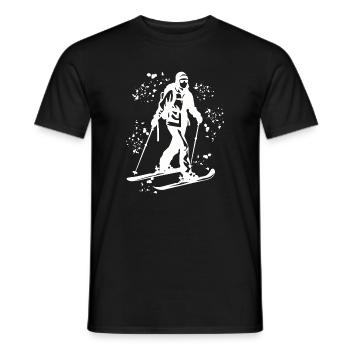 Alpine skier Winter sports Ski touring - Men's T-Shirt - black - Front - AI Model Male 178 light (178cm)
