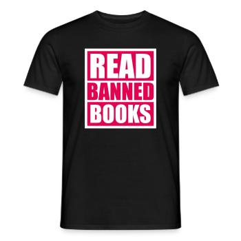 Read Banned Books Verbotene Bücher Lesen Freiheit - Men's T-Shirt - black - Front - AI Model Male 178 light (178cm)