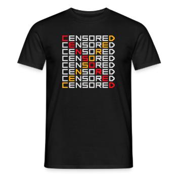 Censored Zensiert Lustig Statement Freiheit Logo - Männer T-Shirt - Schwarz - Vorne - AI Model Male 178 light (178cm)