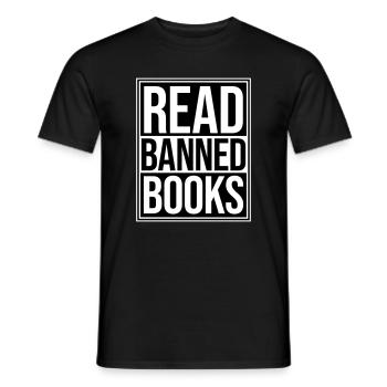 Read Banned Books Verbotene Bücher Lesen Freiheit - Men's T-Shirt - black - Front - AI Model Male 178 light (178cm)