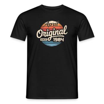 Né en avril 1984 - 42e anniversaire avril 1984 - T-shirt homme - noir - Devant - AI Model Male 178 light (178cm)