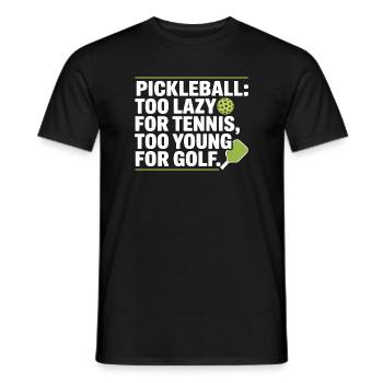 Joueur de pickleball trop paresseux pour le tennis pickleball - T-shirt homme - noir - Devant - AI Model Male 178 light (178cm)