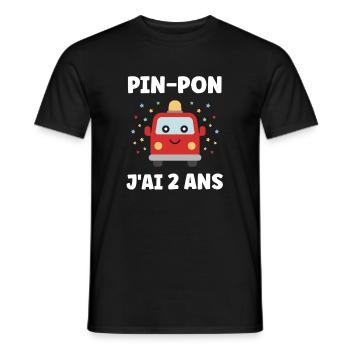 Pin-Pon 2 Ans Voiture - T-shirt homme - noir - Devant - AI Model Male 178 light (178cm)