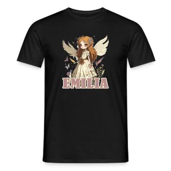 Emilia - Mädchenname - Fee  - Männer T-Shirt - Schwarz - Vorne - AI Model Male 178 light (178cm)