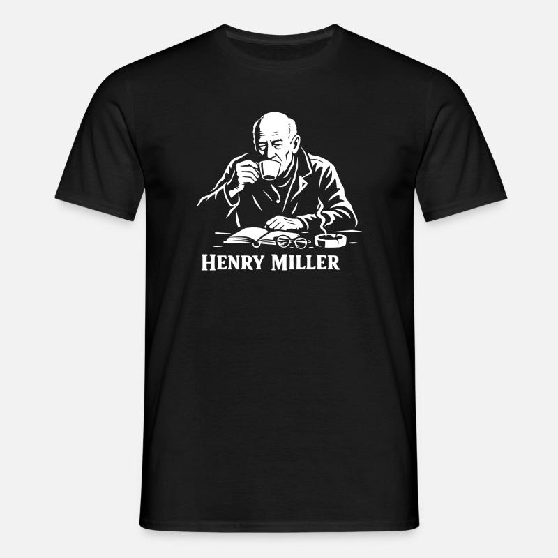 Henry Miller Café Reader - Men's T-Shirt - black