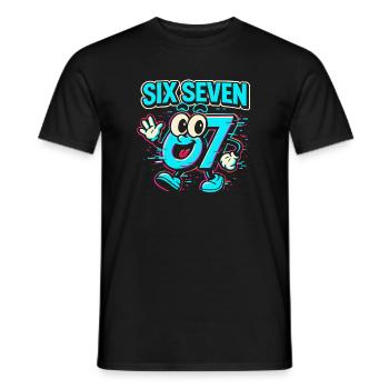 Six Seven 67 Meme Glitch Mascot Italian Brainrot - Männer T-Shirt - Schwarz - Vorne - AI Model Male 178 light (178cm)