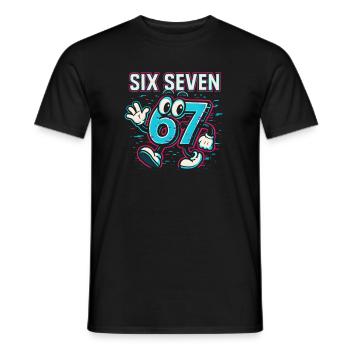 Six Seven 67 Meme Glitch Mascot Italian Brainrot - Männer T-Shirt - Schwarz - Vorne - AI Model Male 178 light (178cm)