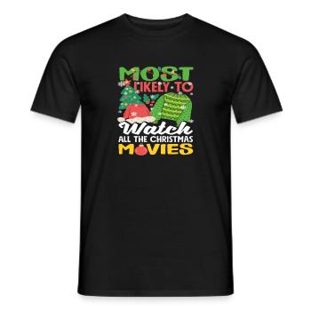 Wahrscheinlich Weihnachtsfilme Gucker Lustig - Männer T-Shirt - Schwarz - Vorne - AI Model Male 178 light (178cm)